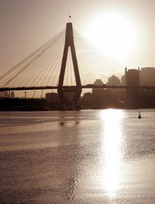 Anzac Bridge In Evening Light Royalty Free Stock Photography