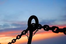 Steel Chains Silhouette Stock Photos