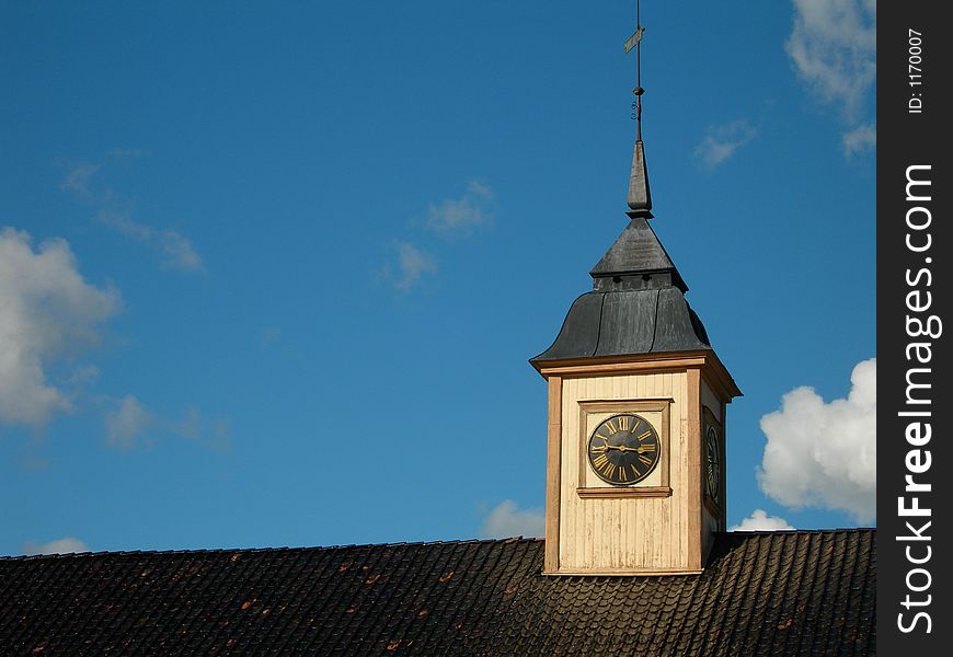 Clock tower at Bogstad manor in Oslo.