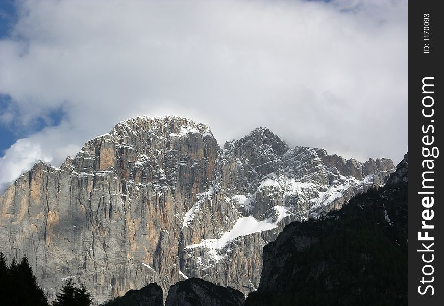 A view of Dolomites - Alps - Italy. A view of Dolomites - Alps - Italy