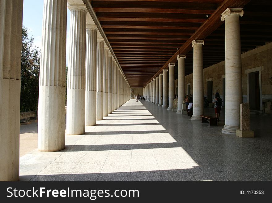 Corridor with Greek column