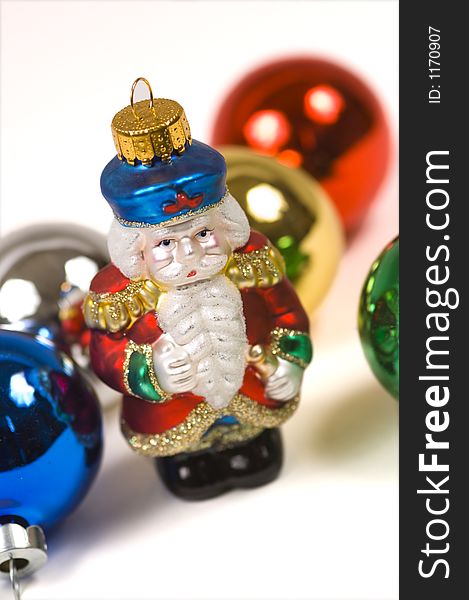 Christmas Ornaments  with small crystal santa claus. Christmas Ornaments  with small crystal santa claus