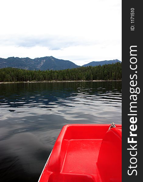 Pedal boat on the lake