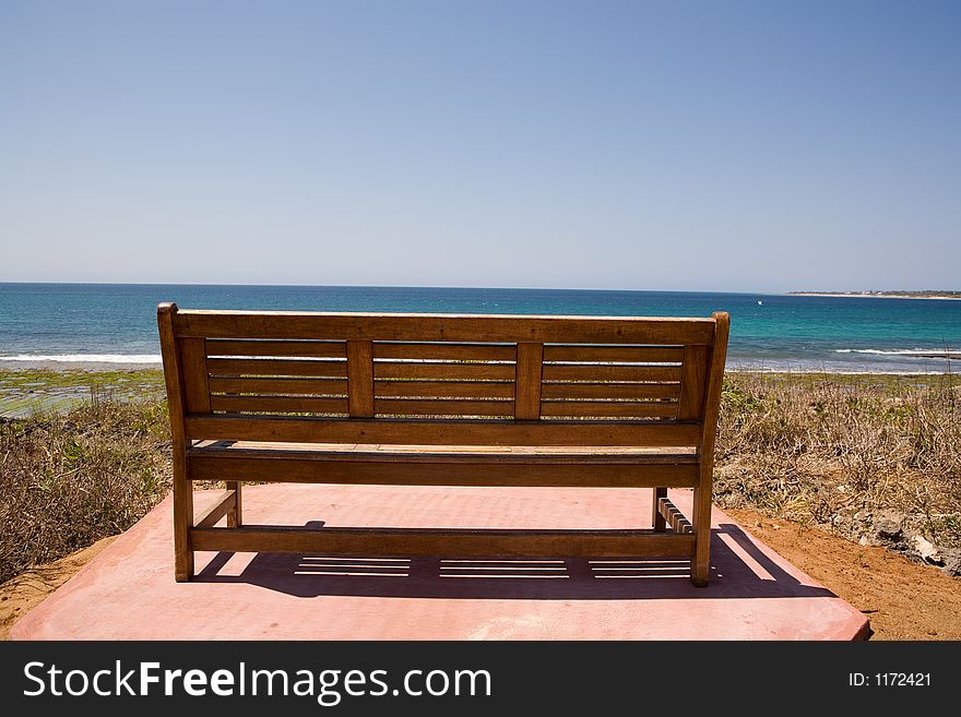 Empty bench near the beach. Empty bench near the beach