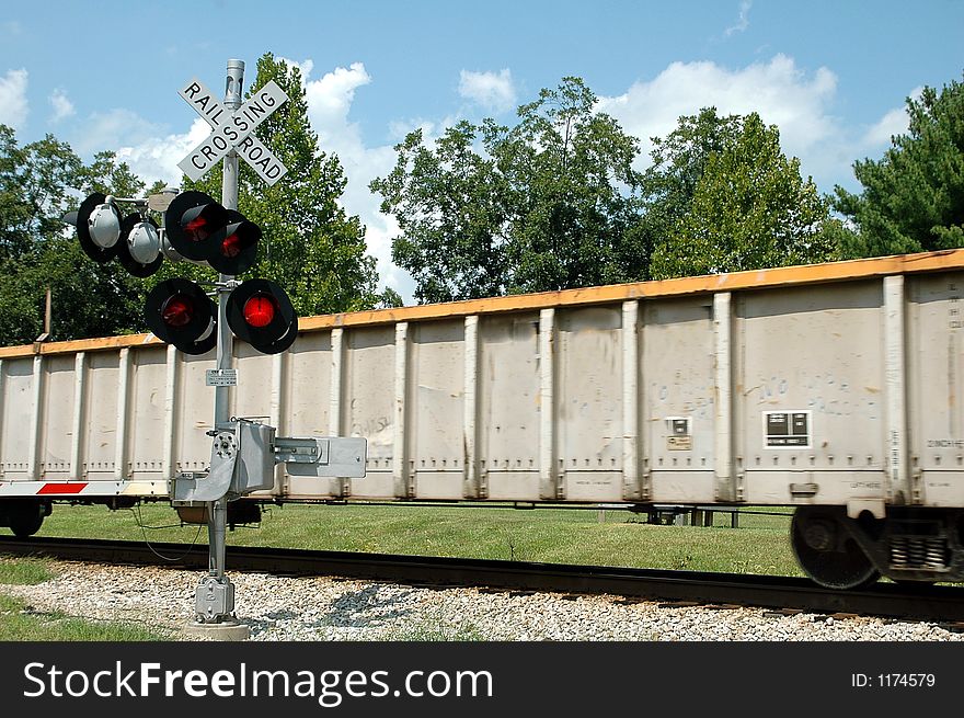 Photographed railroad crossing in Georgia.