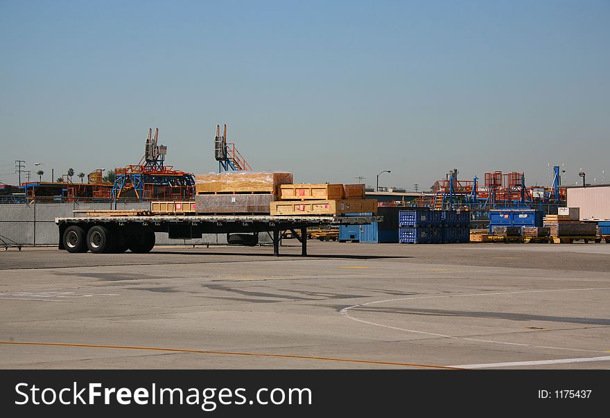 Outside Shipping Area of Airplane Production Factory. Outside Shipping Area of Airplane Production Factory