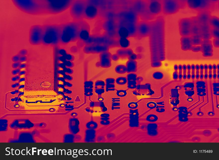 Close up of a circuitboard