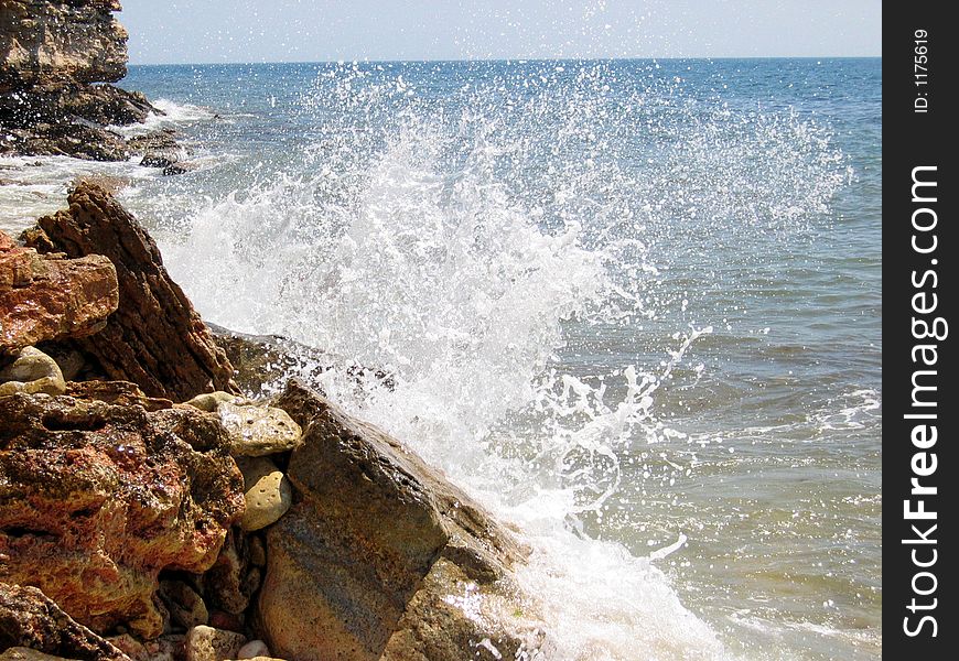 Crimea, Black sea, seeshore, wave. Crimea, Black sea, seeshore, wave