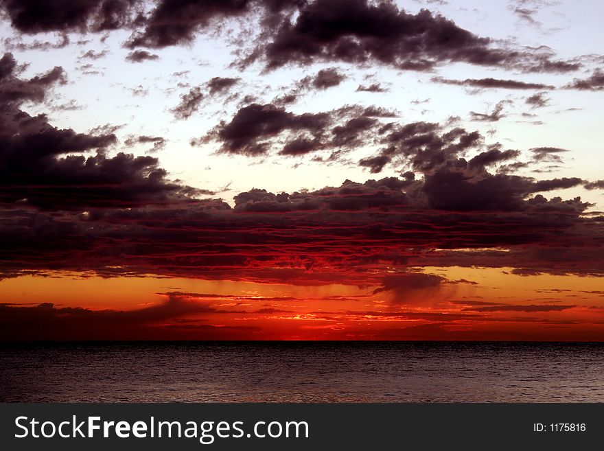 Red Pacific Sunrise, Sydney, Australia. Red Pacific Sunrise, Sydney, Australia
