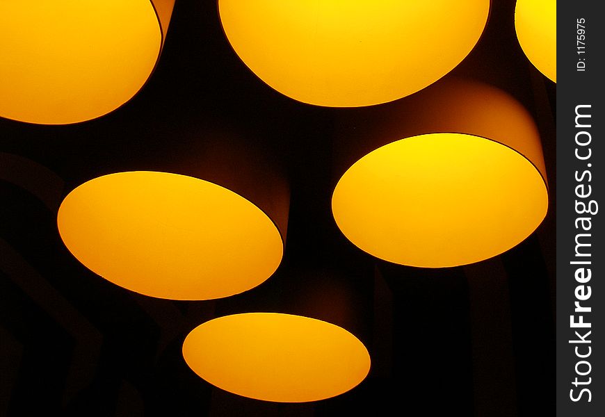 Yellow smooth round sealing lamps. Yellow smooth round sealing lamps