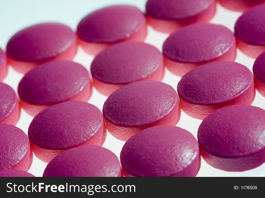 Set of pink (red) pills. Set of pink (red) pills.