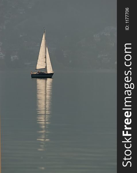 A quiet morning on Lake Thun in Switzerland. A quiet morning on Lake Thun in Switzerland.