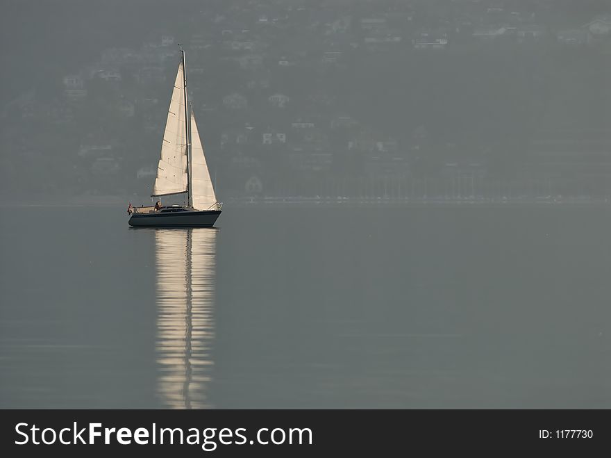 A quiet morning on Lake Thun in Switzerland. A quiet morning on Lake Thun in Switzerland.