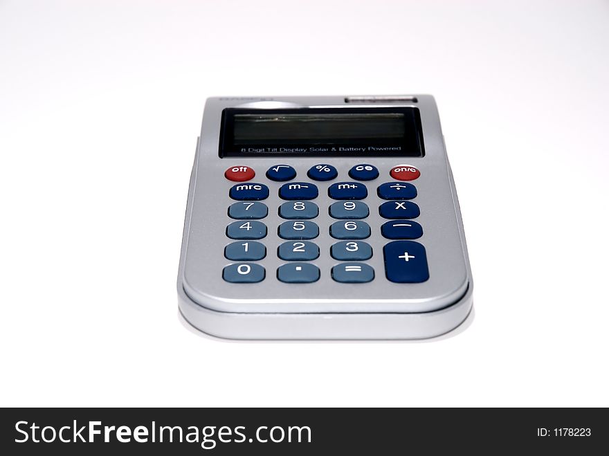Gray calculator on isolated background. Gray calculator on isolated background