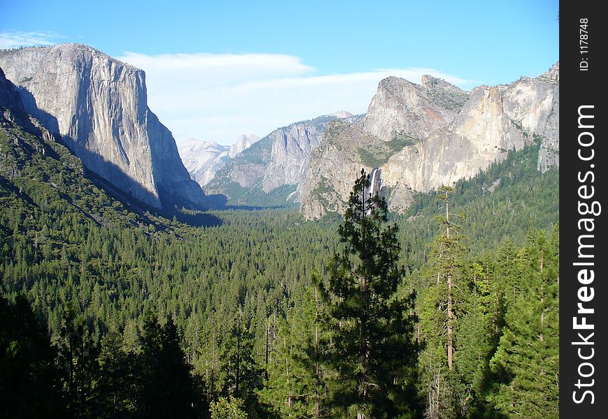 Yosemite Valley National Park with clouds
