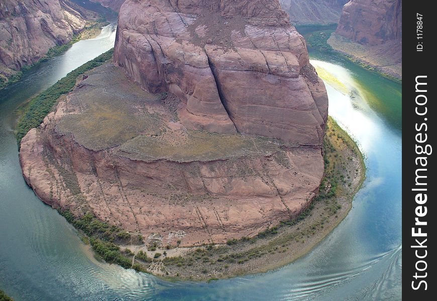 A bend in a desert river of Arizona. A bend in a desert river of Arizona