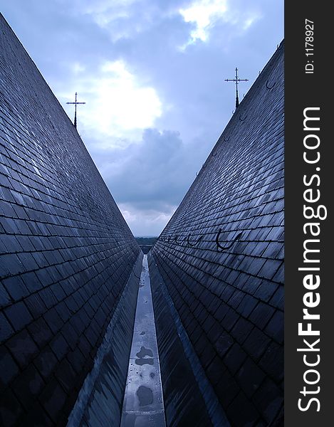 Church roof of the cathedral of Roermond in the Netherlands