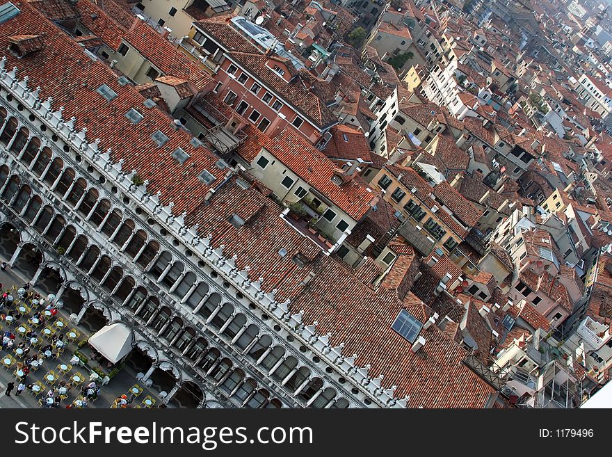 From the Campanile Tower, you can have a bird's-eye view of Piazza San Marco. From the Campanile Tower, you can have a bird's-eye view of Piazza San Marco.