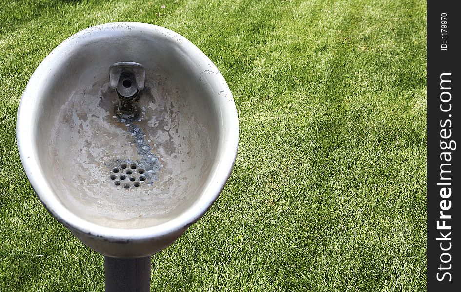 Corroded and weathered drinking fountain