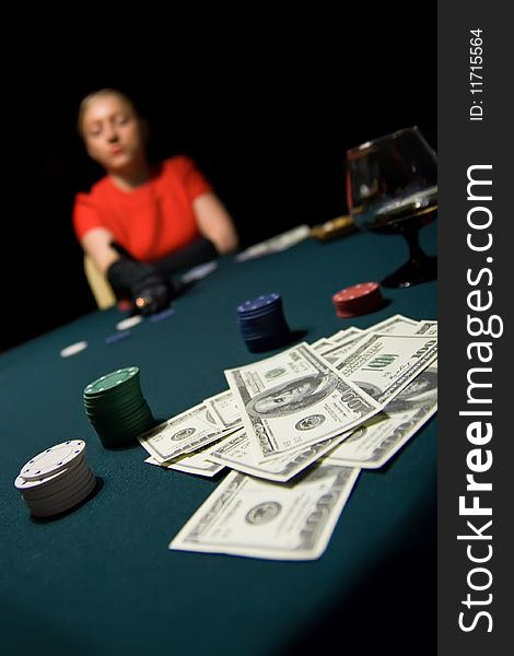 Poker card game stakes on the bet. Poker card game stakes on the bet