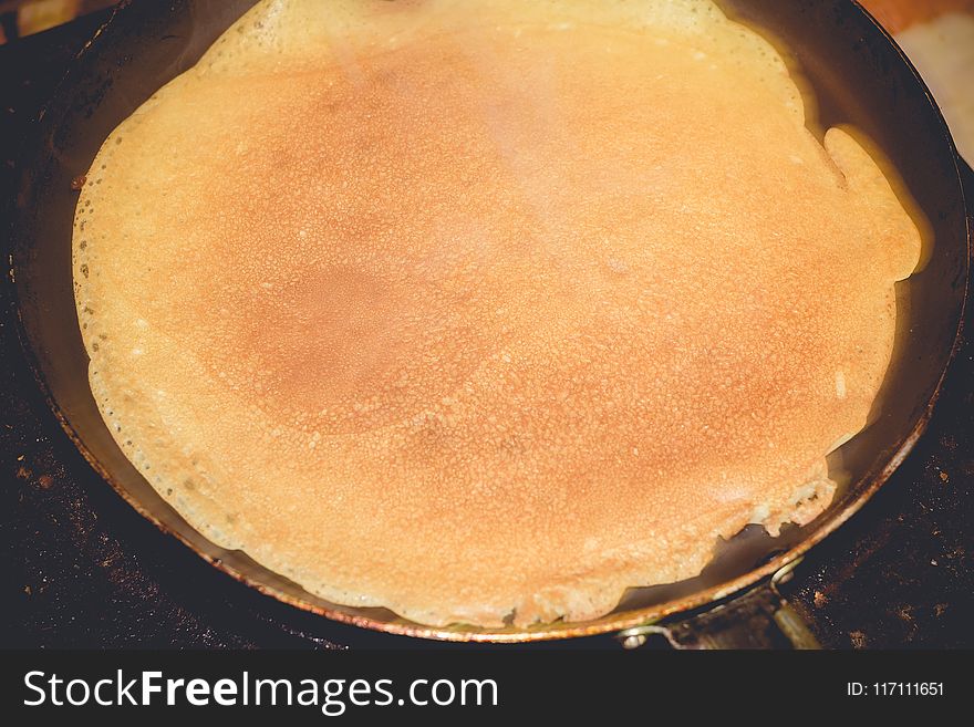 Cooking of tasty homemade pancakes for breakfast filtered. Cooking of tasty homemade pancakes for breakfast filtered.