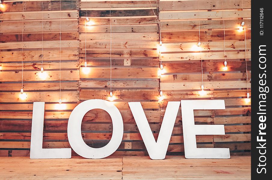 White Love Free Standing Letters