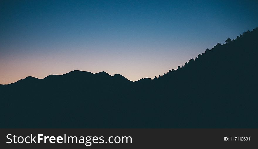 Silhouette Photography Of Mountain