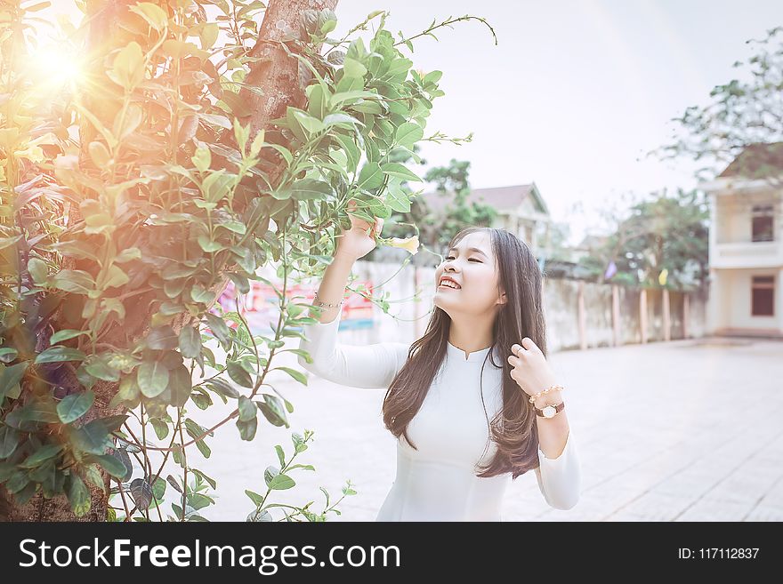 Photography of a Woman Near Tree