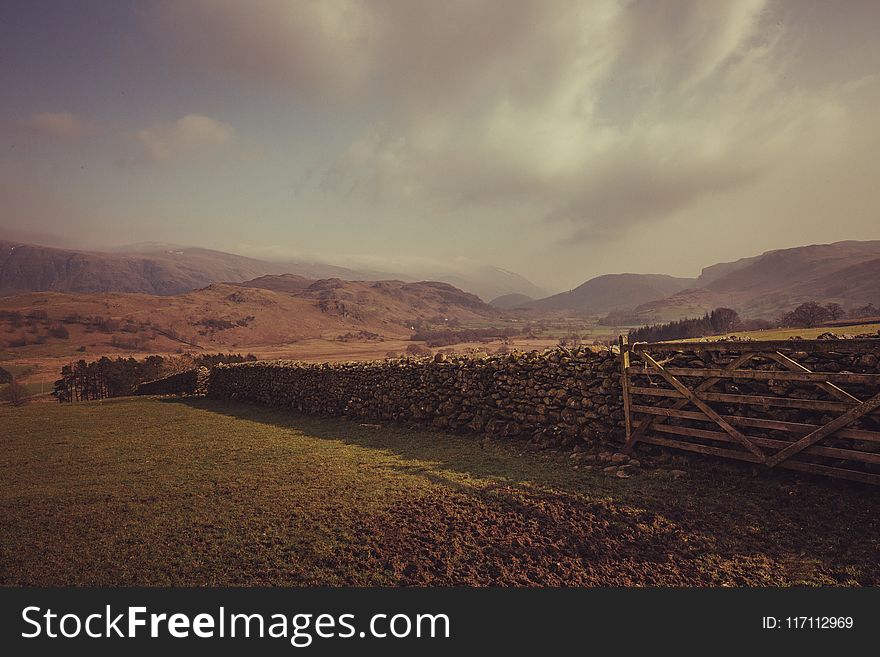 Wooden Fence In A Farm