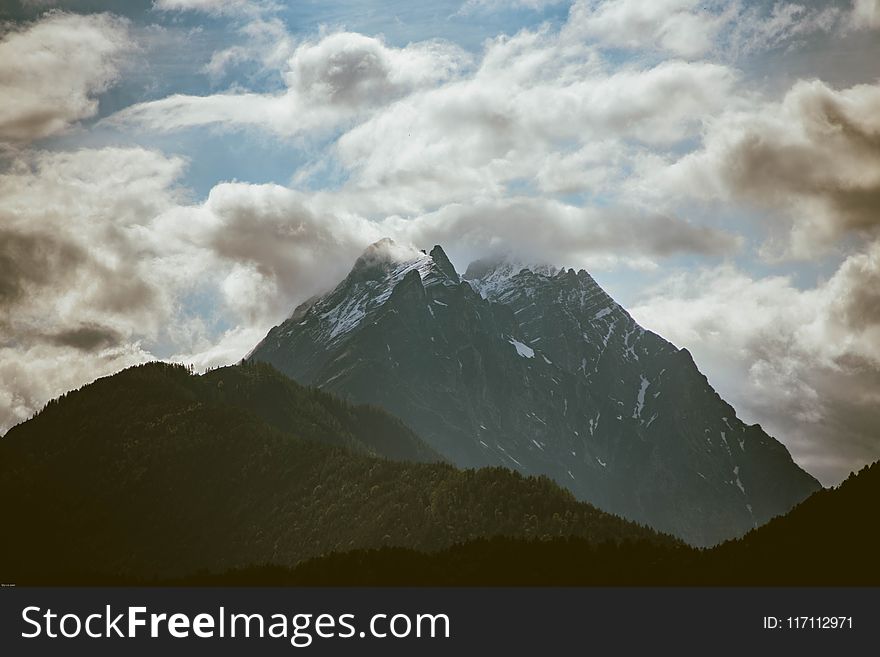 Mountain Under Cloudy Sky