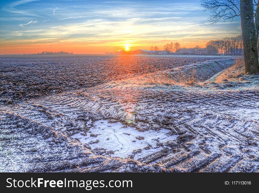 Photography of Snow during Sunset