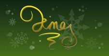 Xmas Banner On Green Background Stock Photo