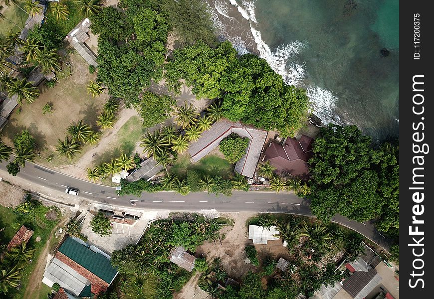 Aerial View of Asphalt Road