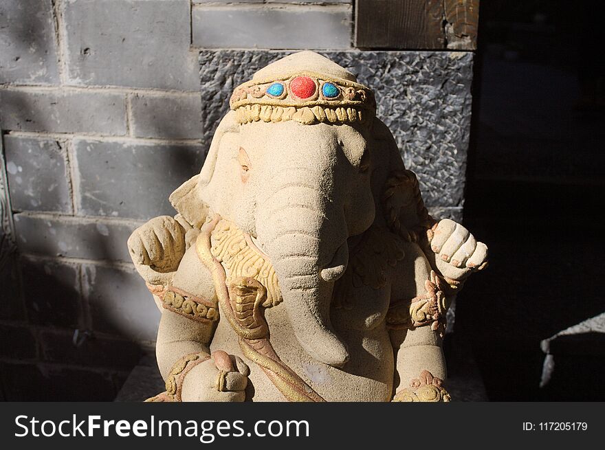 Ganesha statue - Hinduist religion Old Town of Lijiang, Yunnan, China