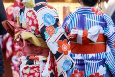 Young Girl Wearing Japanese Kimono Standing In Front Of Sensoji Royalty Free Stock Photography