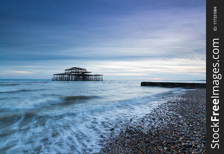 The Beach At Old Brighton Pier