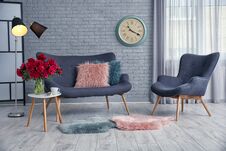 Elegant Living Room Interior With Comfortable Sofa Royalty Free Stock Image
