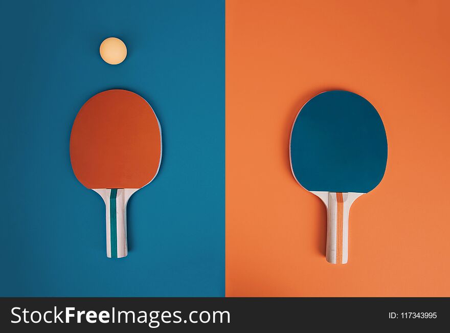 Table tennis or ping pong rackets.
