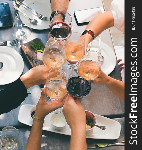 Group Of People Holding Wine Glasses