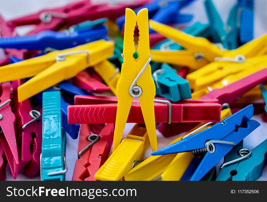 Pile Of Plastic Clothespin