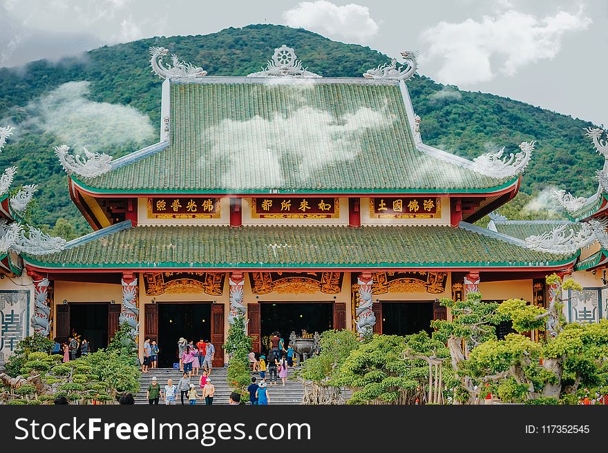 People At A Temple