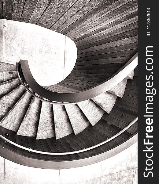 Aerial Photography of Spiral Stairs