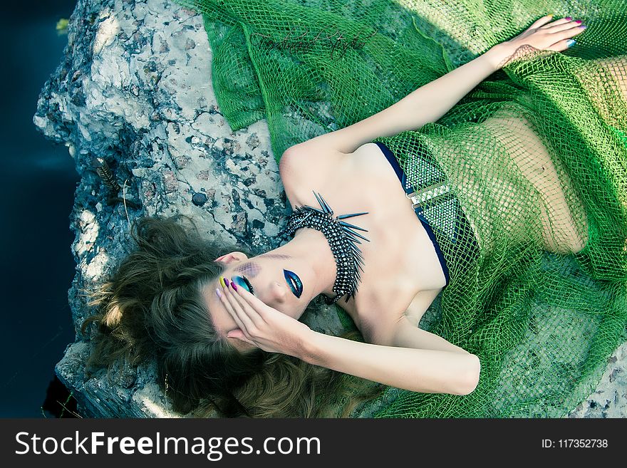 Portrait Photography of Woman in Green Dress
