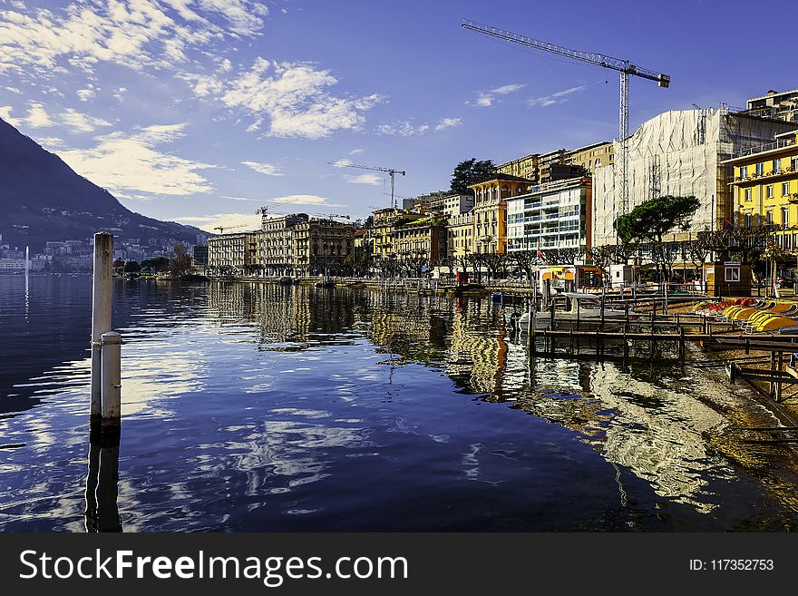 Body Of Water And Town