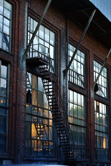 Old Abandoned Factory Building In Lodz,Poland Stock Photos