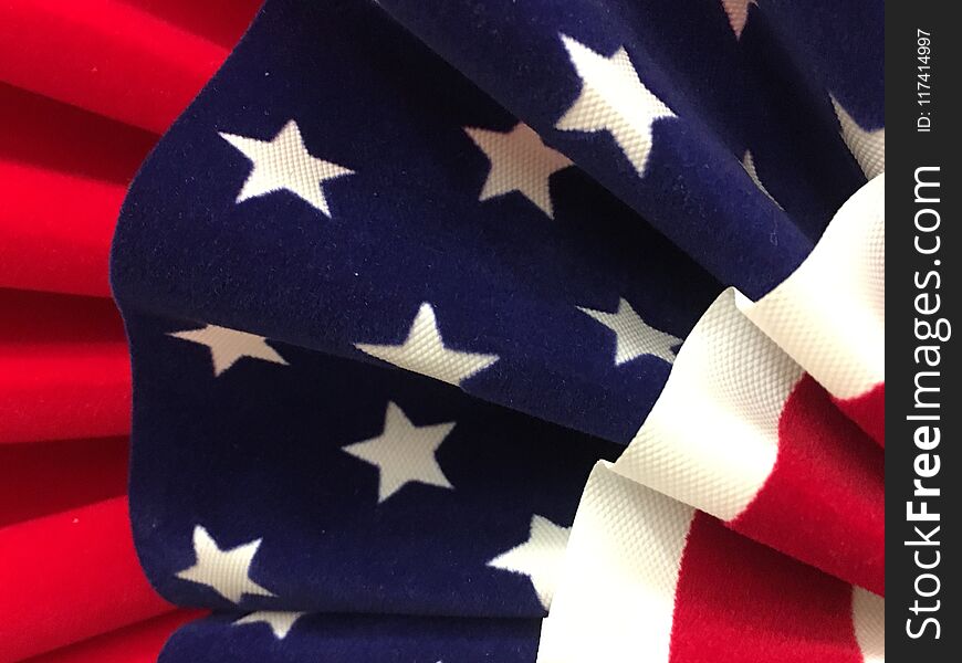 Close up of stars and stripes banner
