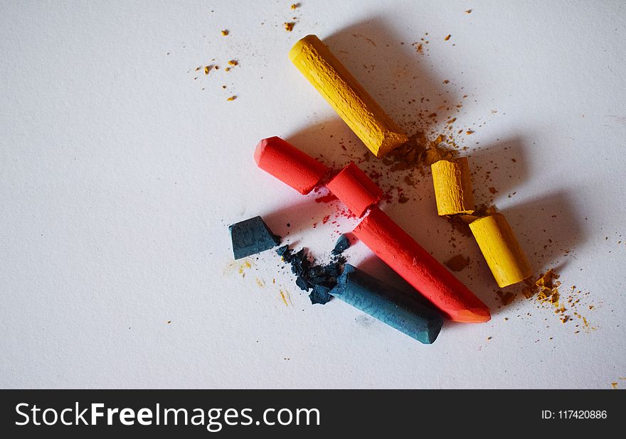 Blue, Red, and Yellow Chalk