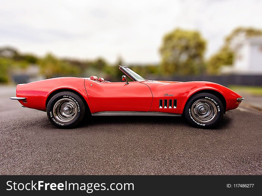 Red Corvette C3 Convertible Coupe Scale Model