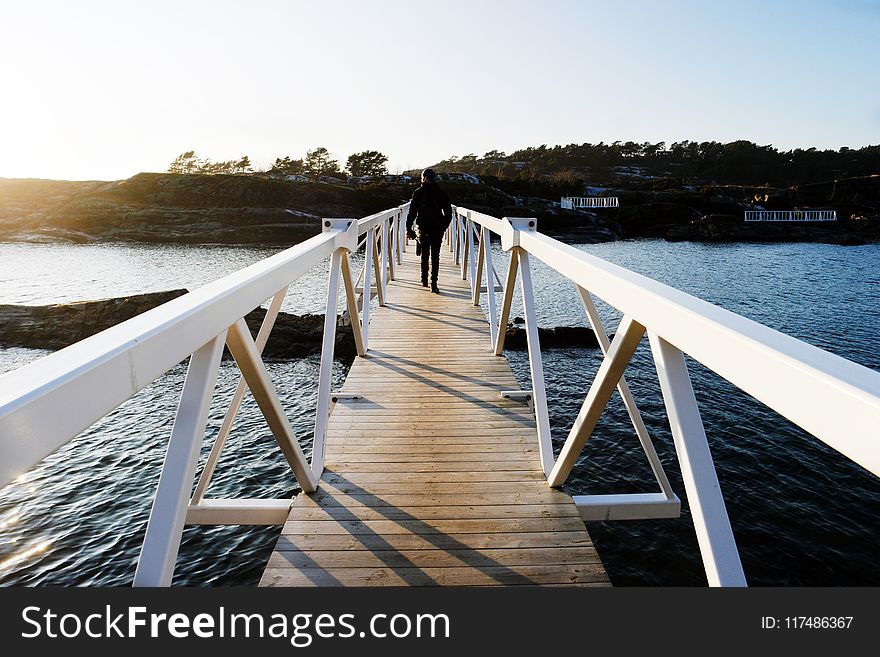 Brown And White Wooden Bridge