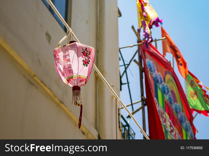 Low Angle Photo Of Pink Lantern Decor